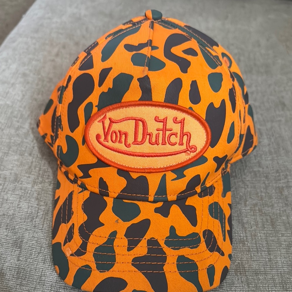 Von Dutch Vibrant Orange Camouflage Hat